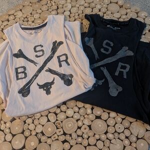 Project Rock Under Armour Black and Light Pink Graphic Tank Tops